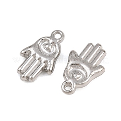 304ステンレススチールチャーム  ハムサの手のチャーム  ステンレス鋼色  14.5x9x3mm  穴：1.2mm&nbsp;SA-CBA9E6A-04P