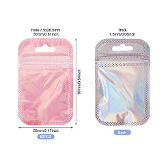 60Pcs Plastic Glitter Holographic Packaging Yin-yang Resealable Bags&nbsp;OPP-TA0001-22
