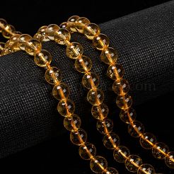 Natural Citrine Beads Strands&nbsp;G-E326-8mm-01
