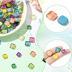 180Pcs 12 Colors Glitter Glass Cabochons&nbsp;DIY-CJ0003-09