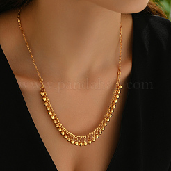 Minimalist Iron Round Bead Tassel Cable Chain Necklaces for Daily Wear and Casual Outings&nbsp;NK4328