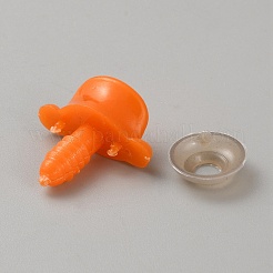 プラスチッククラフト人形の口  スペーサー付き  ぬいぐるみの口  diy の人形の口人形ぬいぐるみ動物の作成のため  オレンジ  23mm&nbsp;DIY-WH0578-28A