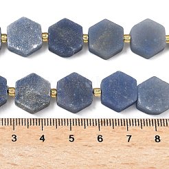 天然アベンチュリンビーズ連売り  六角形  シードビーズで  染め＆加熱  12~12.5x13.5~14.5x6~6.5mm  穴：0.8~1mm  約27~29個/連  15.71''（39.9センチメートル）&nbsp;G-A291-A01-01