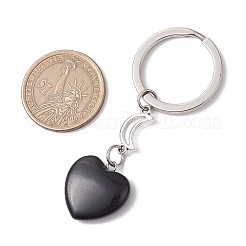 Natural Obsidian White Jade Keychain&nbsp;KEYC-JKC01085