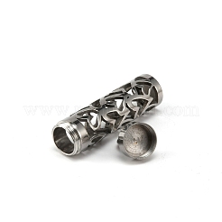 304ステンレスペンダント  ステンレス鋼色  10x43mm  穴：5mm&nbsp;STAS-WH0027-19B
