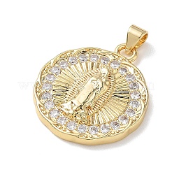 Religion Brass Micro Pave Clear Cubic Zirconia Pendants&nbsp;KK-L268-020G-04