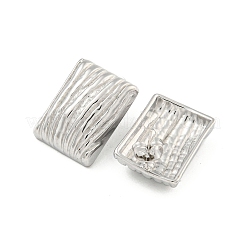 Non-Tarnish Rectangle 304 Stainless Steel Ear Studs&nbsp;EJEW-L290-012P