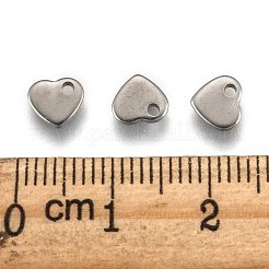 バレンタインデーのための変色防止手作りギフトのアイデア 304 ステンレススチール スタンピング ブランク タグ ペンダント  ハート  6x5x0.9mm  穴：1mm&nbsp;STAS-Q073