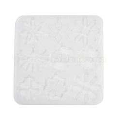 DIYペンダントシリコンモールド  レジン型  UVレジン用  エポキシ樹脂ジュエリー作り  ホワイト  花  133x131x4.5mm  穴：1~4x1~2.5mm  内径：36~45x31~49mm&nbsp;DIY-A061-02