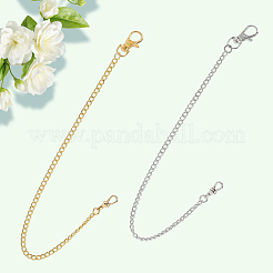 2Pcs 2 Colors Alloy Twisted Chain Belts for Pants&nbsp;AJEW-CY0001-68