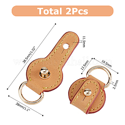 革製のサスペンションクラスプ  金属製のDリング付き  ゴールドカラー  ダークチソウ  38.5x28x11.5mm  穴：14x8mm&nbsp;FIND-WH0199-258B