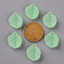 透明つや消しアクリルパーツ  花弁  薄緑  16x14.5x3mm  穴：1.6mm&nbsp;MACR-S371-02A-733