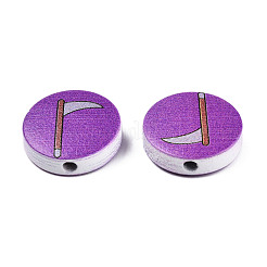 Halloween Printed Natural Wood Beads&nbsp;WOOD-T021-65