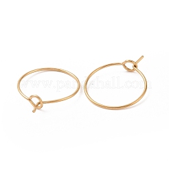 Ion Plating(IP) 316L Surgical Stainless Steel Hoop Earring Findings&nbsp;STAS-D164-03G