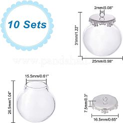 Glass Empty Wishing Bottle Pendants&nbsp;GGLA-CA0001-02