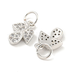 Rack Plating Brass Micro Pave Clear Cubic Zirconia Pendants&nbsp;KK-B093-05P