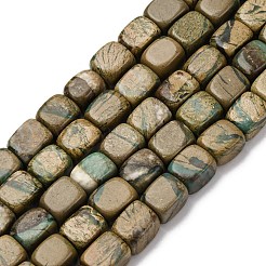 天然のバーダイト石ビーズ連売り  直方体の  7~12x8~9x8~9mm  穴：1.4mm  約36~38個/連  14.57~15.16インチ（37~38.5cm）&nbsp;G-B155-D08