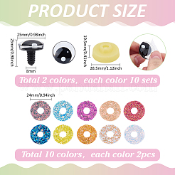 20Pcs 2 Colors Plastic Craft Eyes&nbsp;DIY-PH0033-80