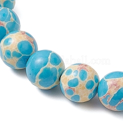 Synthetic Imperial Jasper & Turquoise & Painted Glass Beaded Stretch Bracelet for Women Men&nbsp;BJEW-JB12500-01