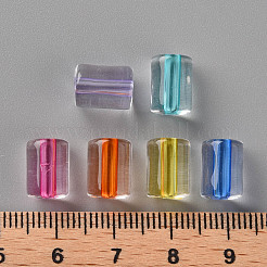 透明なアクリルビーズ  コラム  ミックスカラー  10x7.5mm  穴：1.8mm  約950個/500g&nbsp;TACR-S154-17A