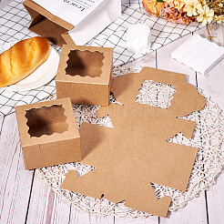 Square Paper Biscuit Boxes with Lace Edged Square Clear Window&nbsp;CON-TAC0001-12A-02
