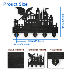 Wood & Iron Wall Mounted Hangers&nbsp;HJEW-WH0055-110