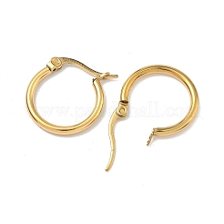 304ステンレススチールフープピアス  リング形状  ゴールドカラー  19x18x2.5mm&nbsp;EJEW-XCP0001-27