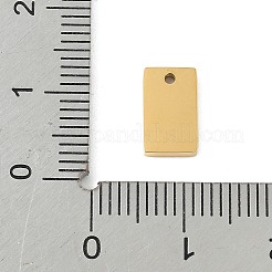 304ステンレス鋼の鏡面研磨仕上げの刻印入り空白タグチャーム  長方形のチャーム  イオンプレーティング（ip）  レーザー切断  ゴールドカラー  10x6x1.5mm  穴：1mm&nbsp;STAS-D365-07G