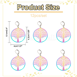 Ion Plating(IP) 201 Stainless Steel Filigree Pendants Locking Stitch Markers&nbsp;HJEW-PH01562