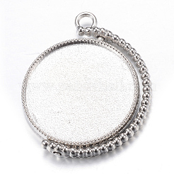 Rotatable Tibetan Style Alloy Pendant Cabochon Settings&nbsp;X-PALLOY-S087-012P