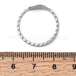 304ステンレススチール製マイクロパヴェキュービックジルコニアリング（女性用）  オーバル  ステンレス鋼色  8mm  内径：18mm&nbsp;RJEW-A104-02P