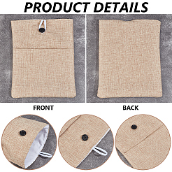 Cotton & Linen Book Sleeve with Button & Front Pocket&nbsp;ABAG-WH20005-14B-02