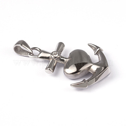 316ステンレススチールペンダント  ラインストーン付き  カマルグクロス  ステンレス鋼色  34x23x5.5mm  穴：6x3.5mm&nbsp;X-STAS-K086-16P