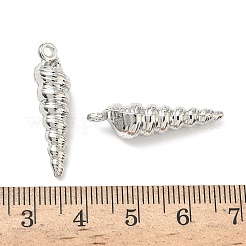海洋合金ペンダント  巻き貝の形をしたチャーム  ラックめっき  カドミウムフリー＆ニッケルフリー＆鉛フリー  プラチナ  27.5x7x7.5mm  穴：1.6mm&nbsp;FIND-Z108-02P-03
