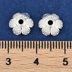 真鍮製ビーズキャップ  カドミウムフリー＆ニッケルフリー＆鉛フリー  花  925銀メッキ  9x8.5x3.5mm  穴：1.6mm&nbsp;KK-I719-12S