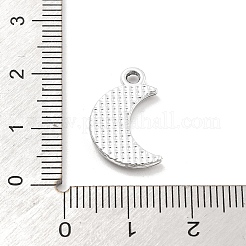 合金ラインストーンペンダント  UVメッキ  ムーン  プラチナ  18x11.5x2mm  穴：1.8mm&nbsp;FIND-U026-17P