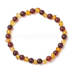 Natural Amber Beaded Stretch Bracelets for Women Men&nbsp;BJEW-JB13648