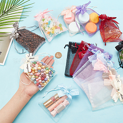 48Pcs 8 Colors Rectangle Organza Drawstring Bags&nbsp;ABAG-PH0001-41