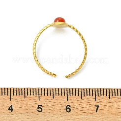 宝石付きラウンド型304ステンレススチール製オープンカフリング（女性用）  ゴールドカラー  2~7mm  内径：17.4mm&nbsp;RJEW-JR01062