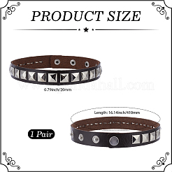 2Pcs Alloy & PU Leather Arm Bangles&nbsp;AJEW-CY0002-15B