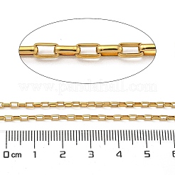 イオンプレーティング（IP）304ステンレス鋼長方形リンクチェーン  溶接されていない  スプールで  ゴールドカラー  3.5x2x1mm&nbsp;CHS-G038-03G