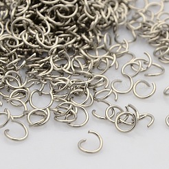 変色しにくい304ステンレススチール製オープン丸カン  ラウンド  ステンレス鋼色  18ゲージ  6x1mm  内径：4mm&nbsp;STAS-N015-03-6x1mm
