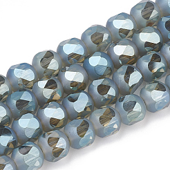 電気メッキガラスビーズセット  多面カット  艶消し  ラウンド  ミックスカラー  10x10mm  穴：1.4mm  約72個/連  27.5インチ&nbsp;EGLA-T008-01-M