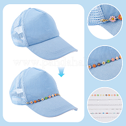 6Pcs 6 Styles Aluminum Curb Chain & Brass Rhinestone & Plastic Pearl Beads Chain Hat Chains&nbsp;HJEW-PH02283