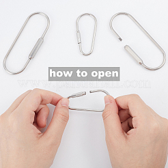 4Pcs 2 Styles 304 Stainless Steel Screw Carabiner Lock Charms&nbsp;STAS-UN0059-93