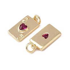 Brass with Cubic Zirconia Pendants&nbsp;KK-C143-42G-01