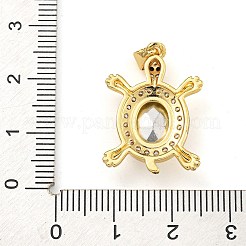Tortoise Rack Plating Brass Micro Pave Cubic Zirconia Charms&nbsp;KK-G513-78A-05G
