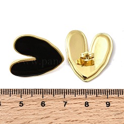 Heart 201 Stainless Steel Enamel Stud Earrings&nbsp;EJEW-Z151-12G-02