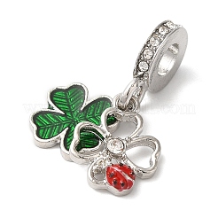 Rack Plating Alloy Crystal Rhinestone European Dangle Charms&nbsp;PALLOY-S189-26P