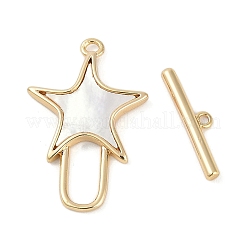 Brass Shell Toggle Clasps&nbsp;KK-K391-02G